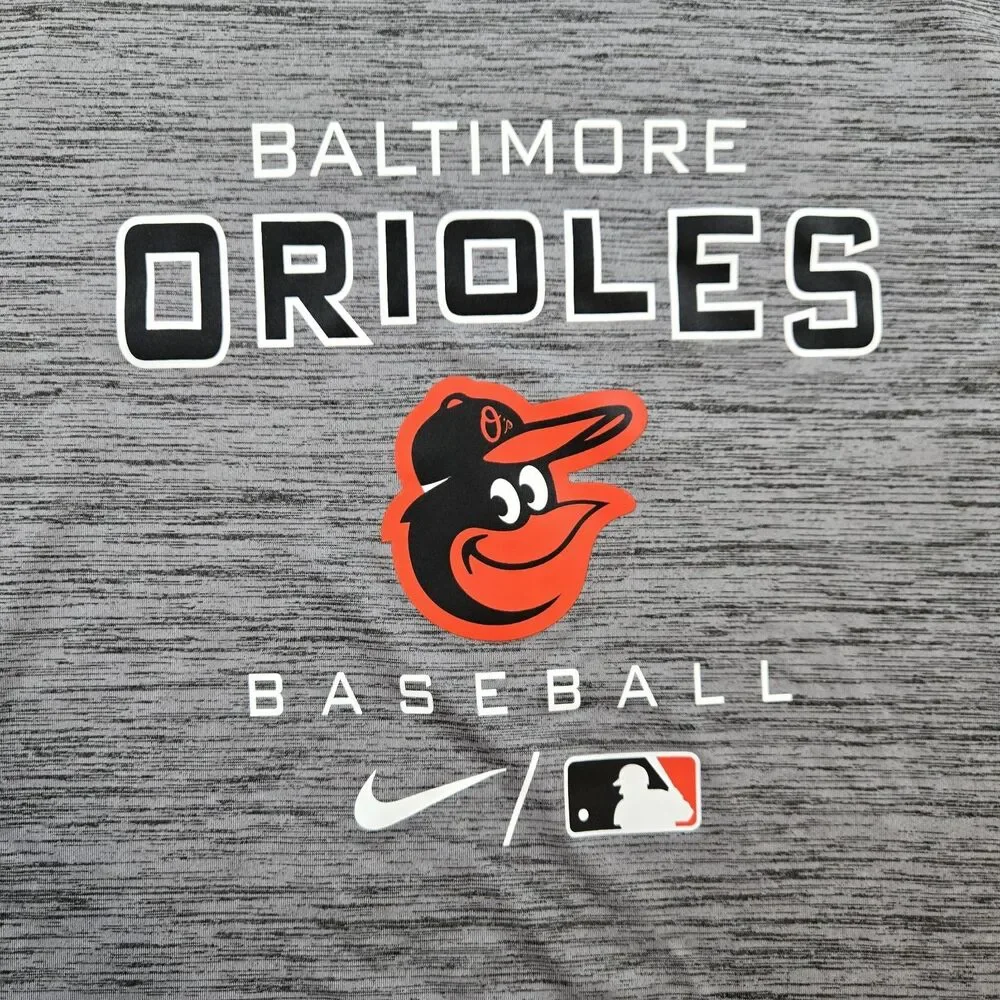 Nike Baltimore Orioles DriFIT Shirt Mens XL Gray MLB Authentic Collection